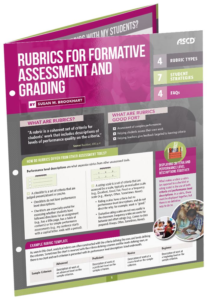Rubrics for Formative Assessment and Grading (Quick Reference Guide 25-pack)