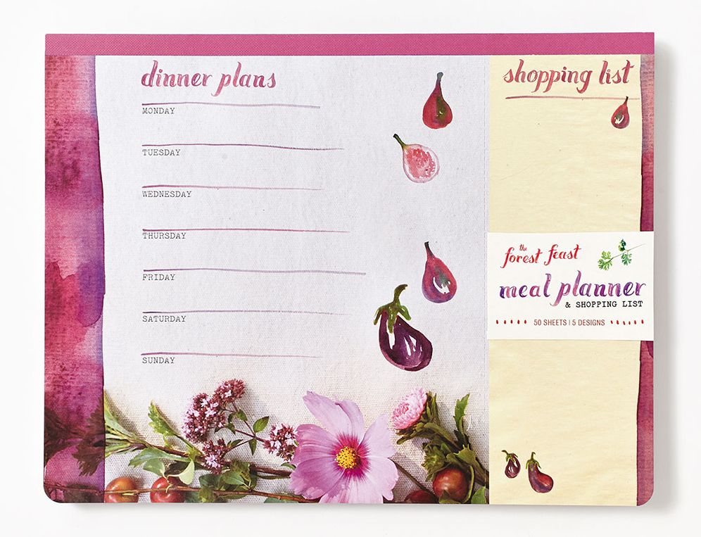The Forest Feast Meal Planner and Shopping List: Magnetic Notepad, 50 Sheets, 5 Designs