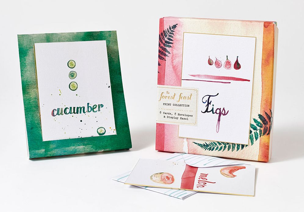 Forest Feast Print Collection: 8 Cards, 8 Envelopes, and a Display Easel