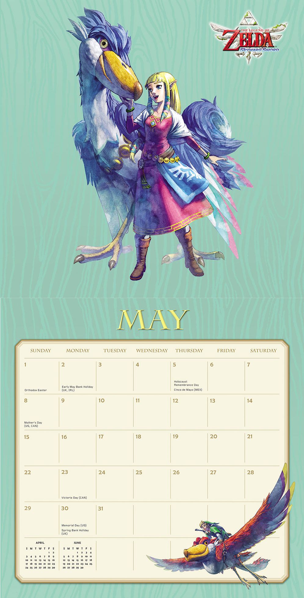 The Legend of Zelda 2016 Wall Calendar