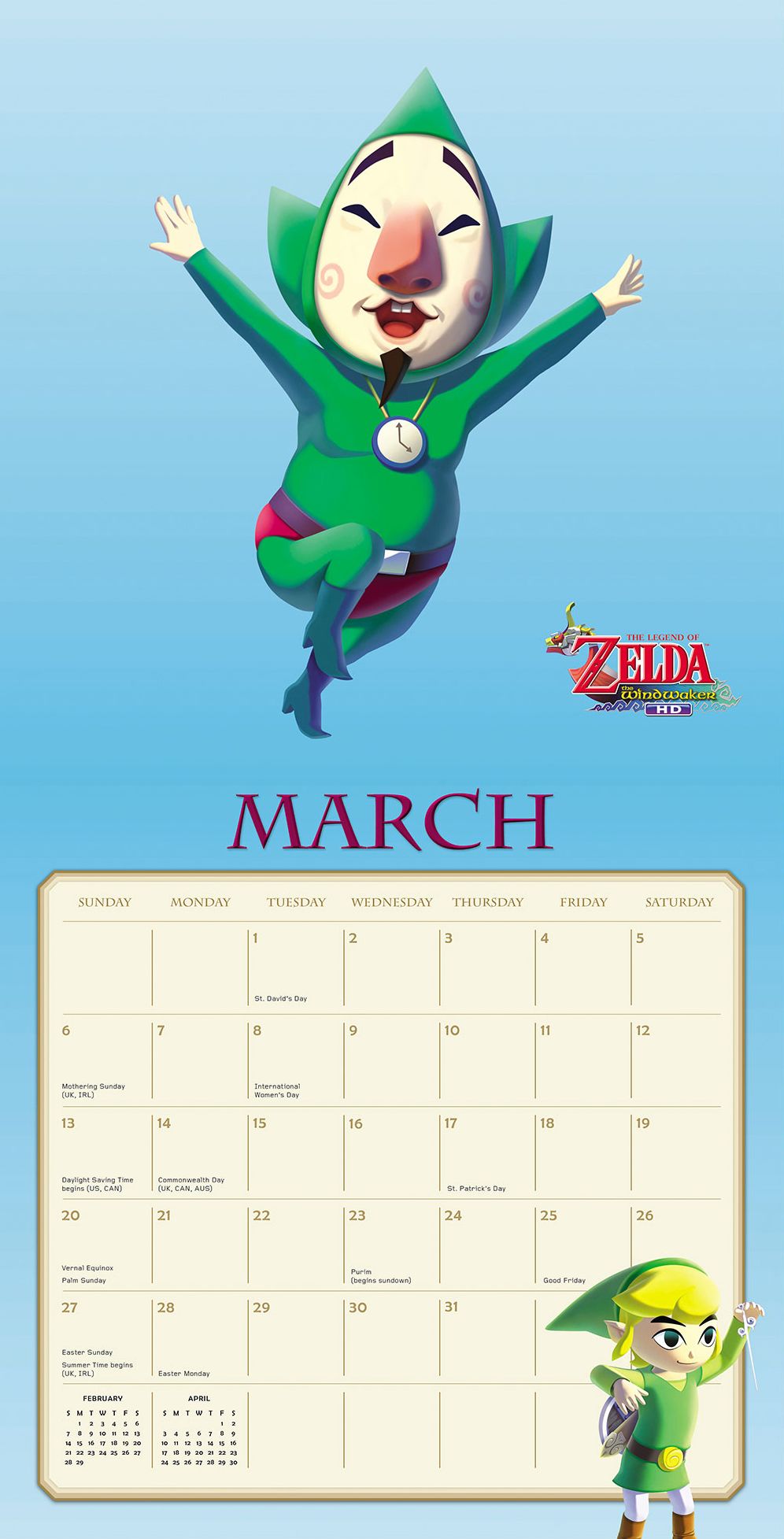 The Legend of Zelda 2016 Wall Calendar