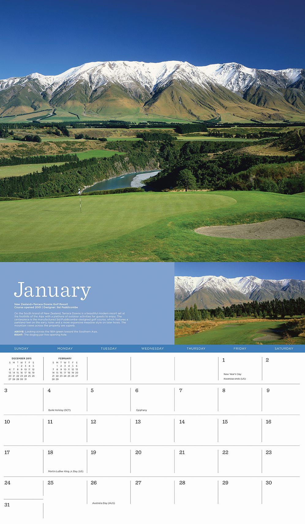Planet Golf 2016 Wall Calendar: Featuring the Greatest Golf Courses Around the World
