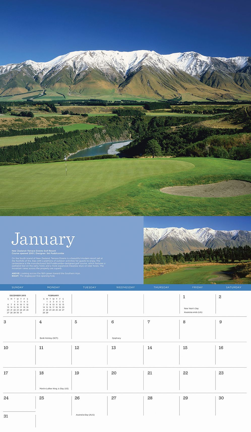 Planet Golf 2016 Wall Calendar: Featuring the Greatest Golf Courses Around the World