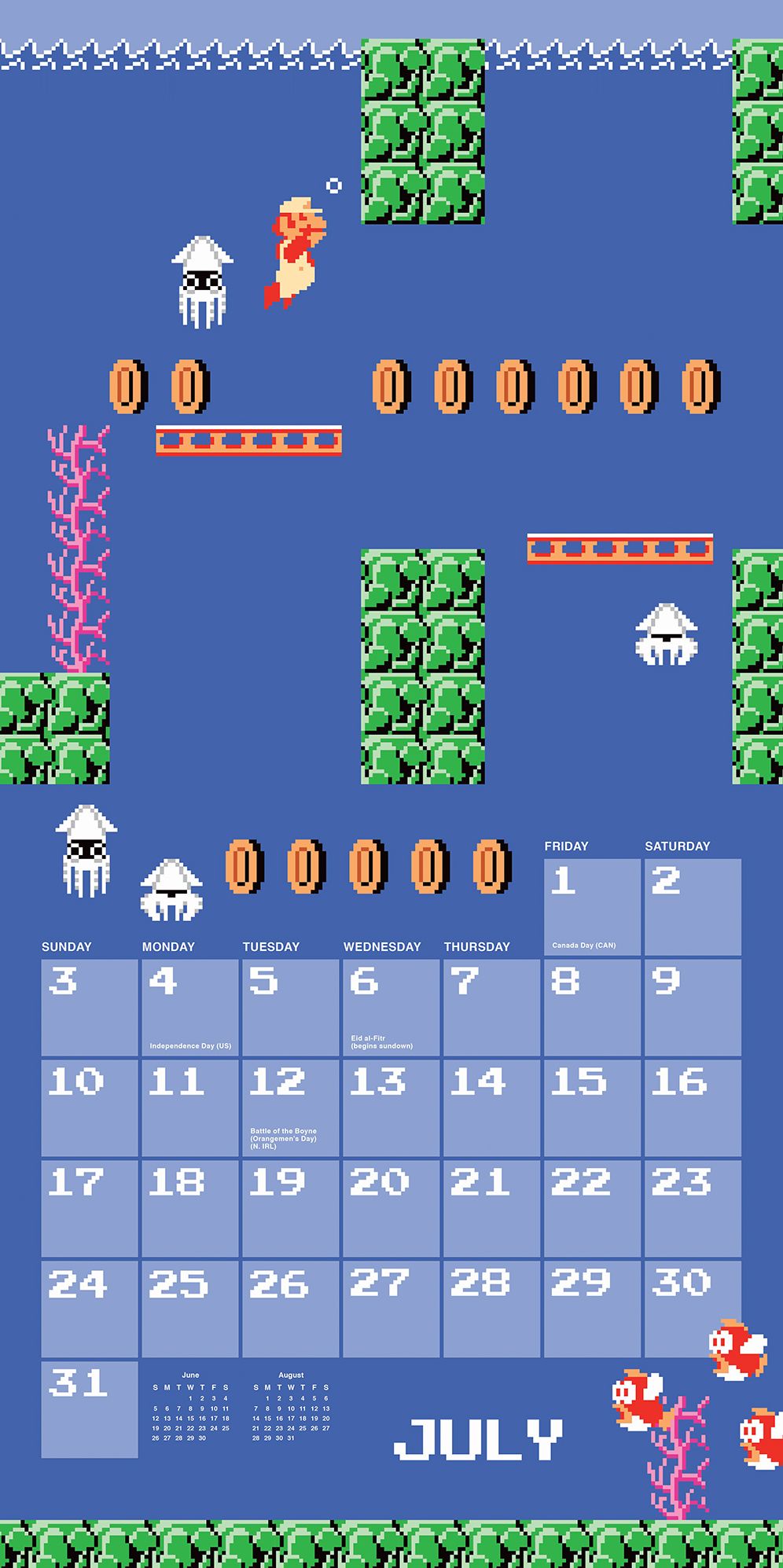Super Mario Brothers 2016 Wall Calendar