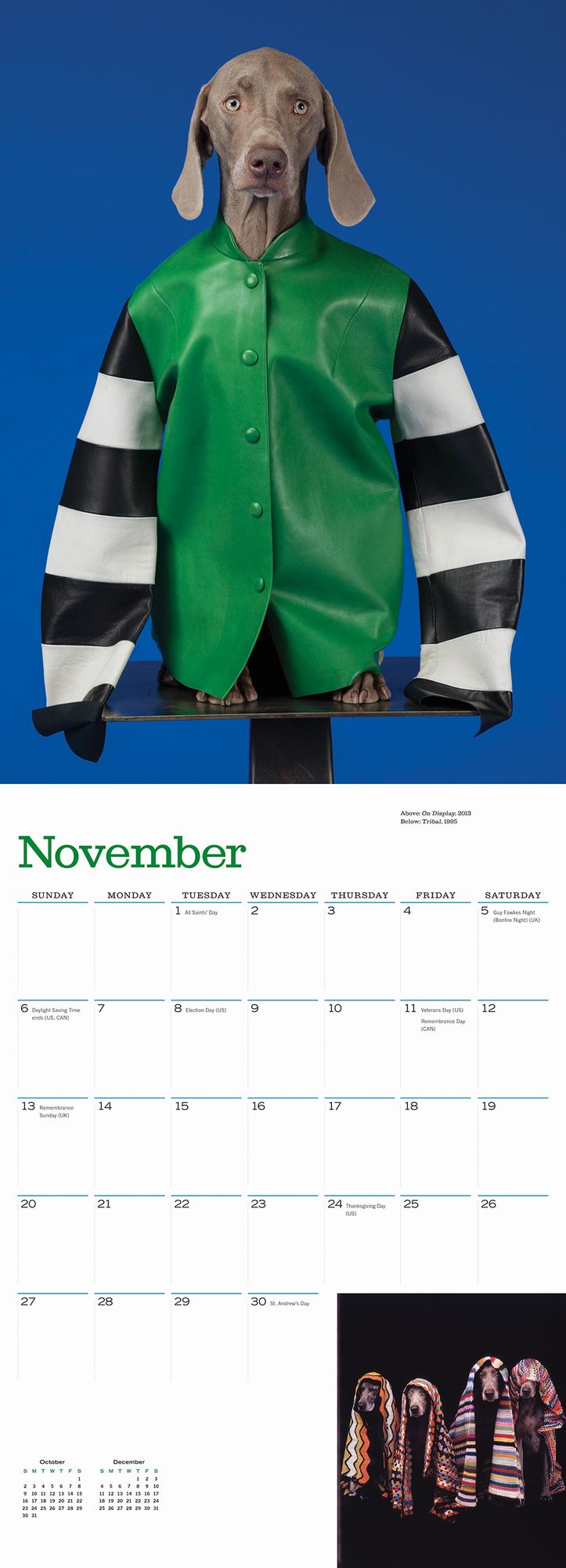 William Wegman Man's Best Friend 2016 Wall Calendar