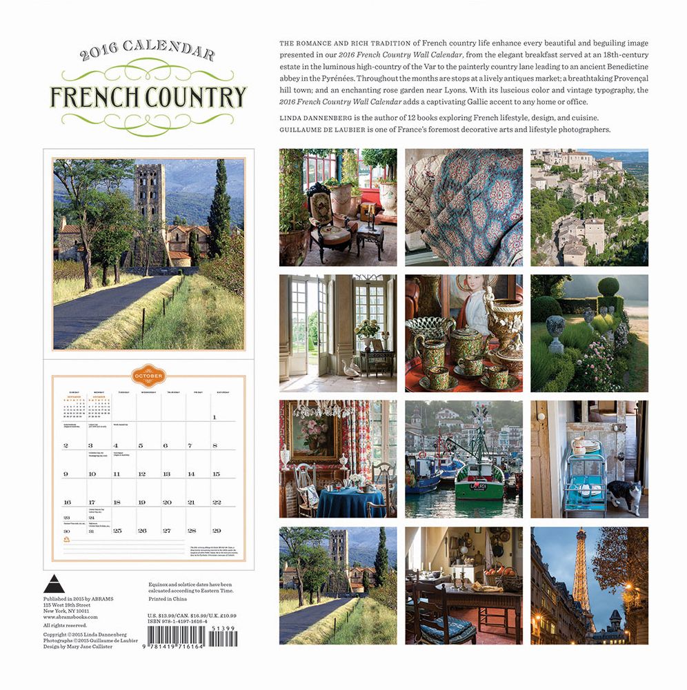 French Country 2016 Wall Calendar