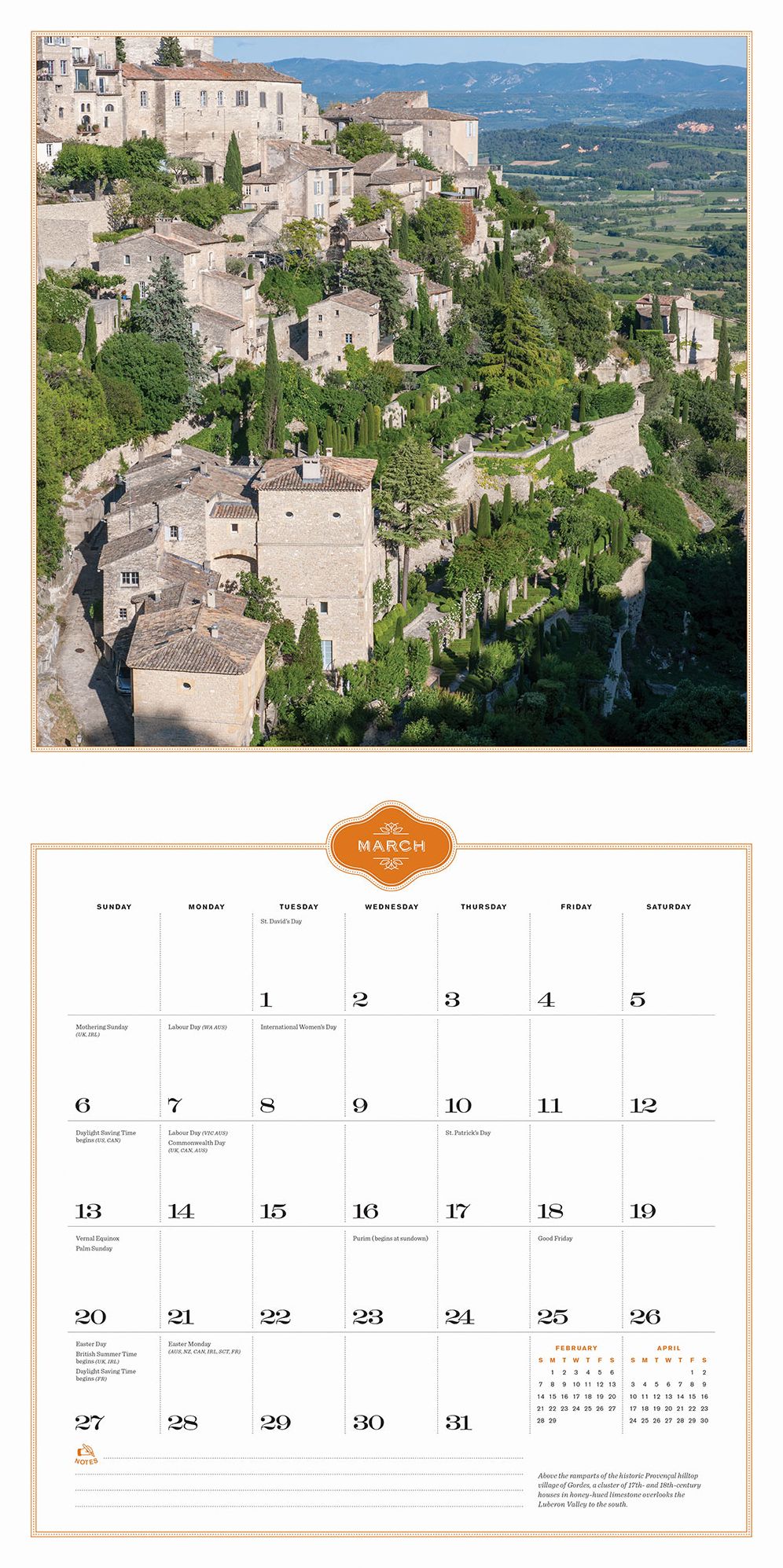French Country 2016 Wall Calendar