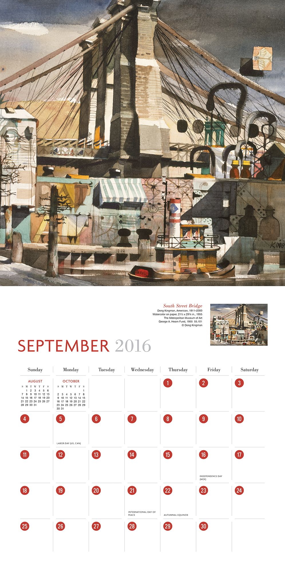 New York in Art 2016 Wall Calendar