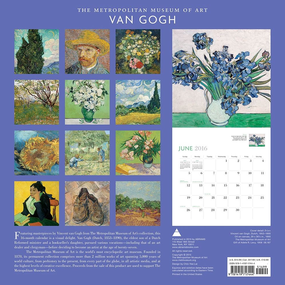 Van Gogh 2016 Wall Calendar