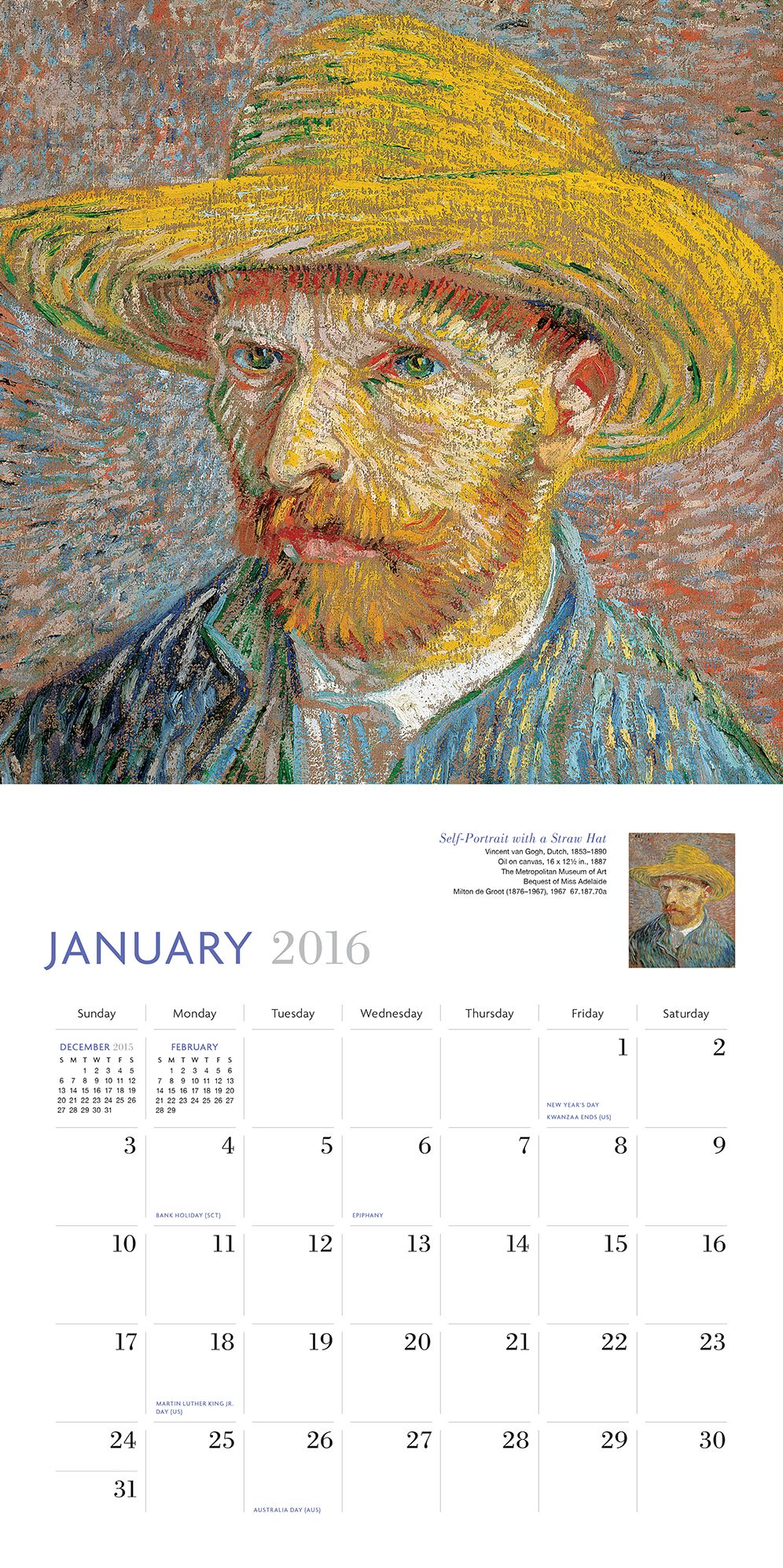 Van Gogh 2016 Wall Calendar