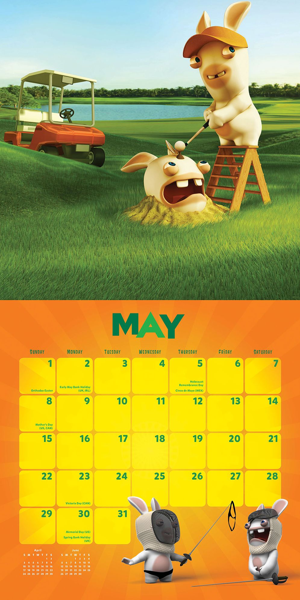 Rabbids Invasion 2016 Wall Calendar