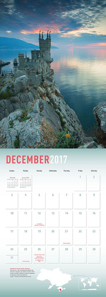 Great Escapes 2017 Wall Calendar: Awe-inspiring Places from Around the World