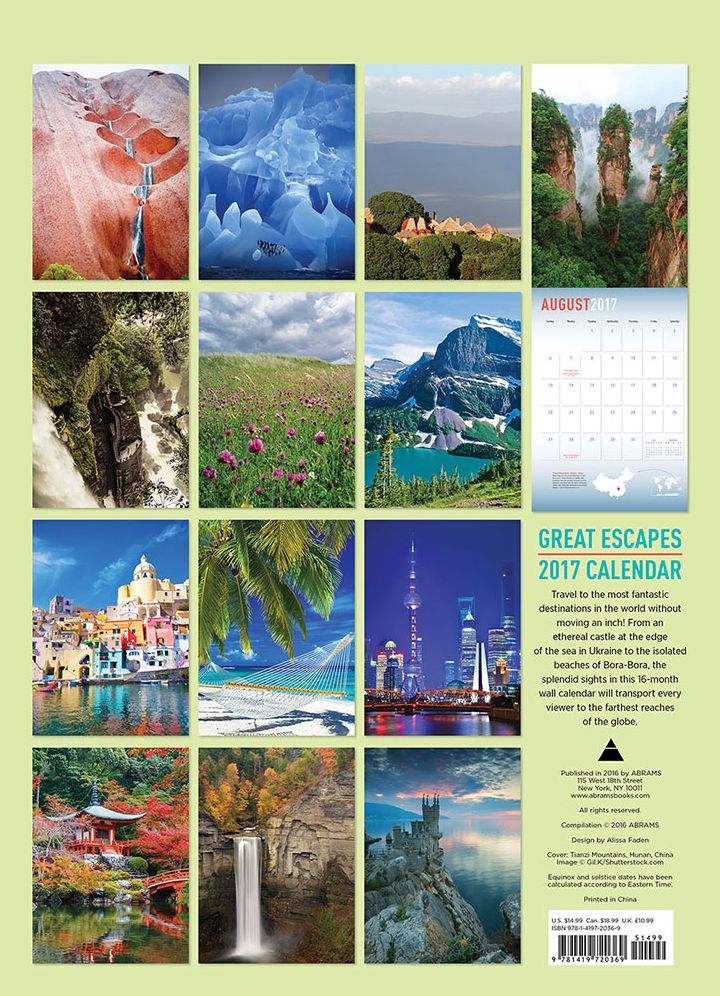 Great Escapes 2017 Wall Calendar: Awe-inspiring Places from Around the World