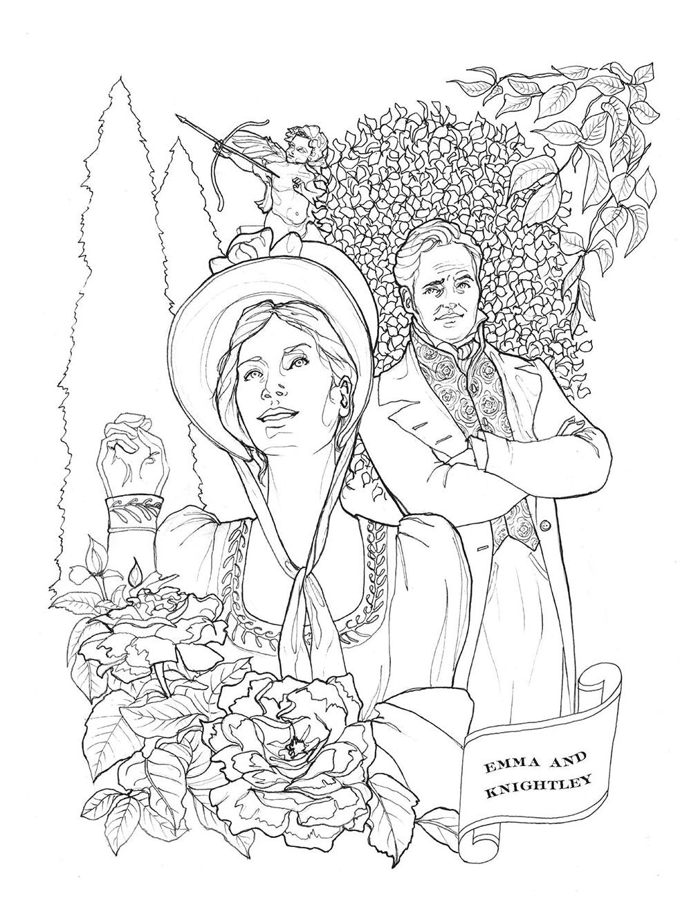 Classic Coloring: Jane Austen (Adult Coloring Book): 55 Removable Coloring Plates