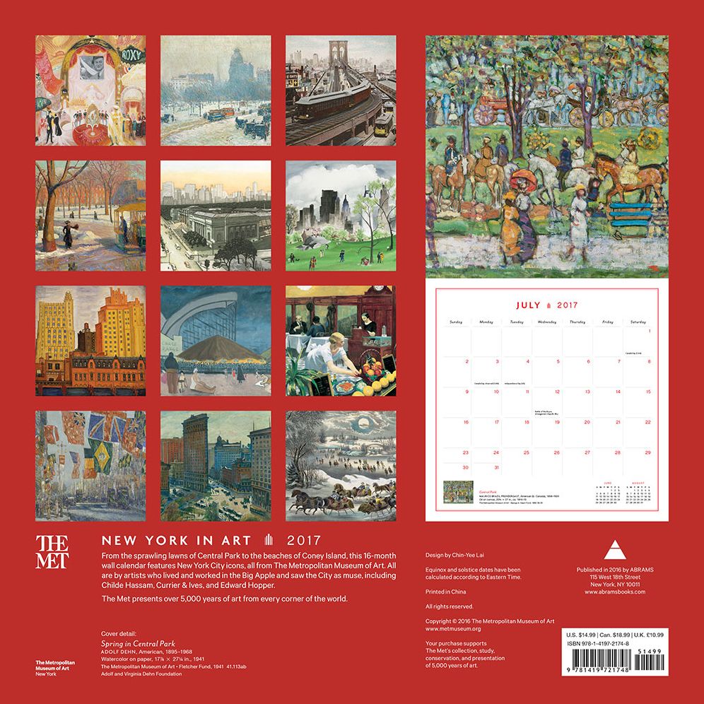 New York in Art 2017 Wall Calendar