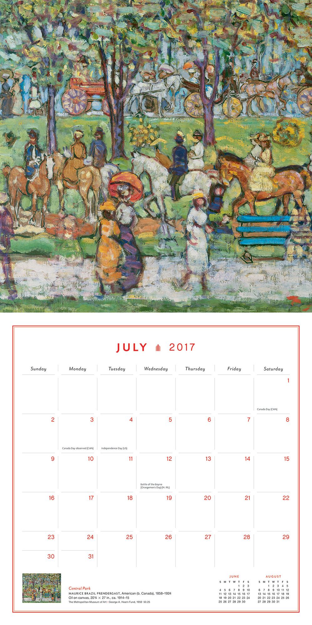 New York in Art 2017 Wall Calendar