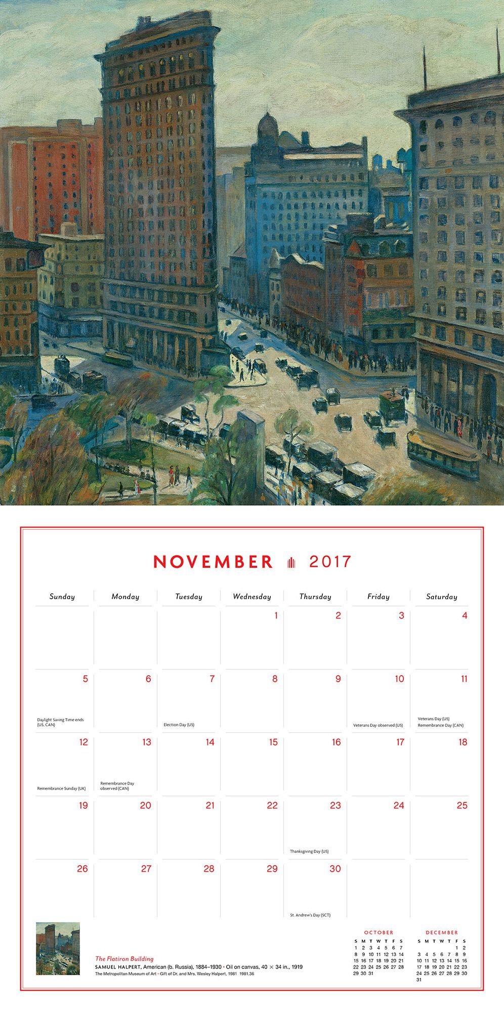 New York in Art 2017 Wall Calendar