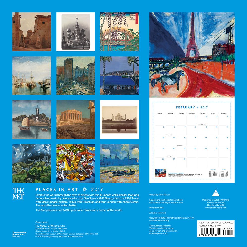 Places in Art 2017 Wall Calendar