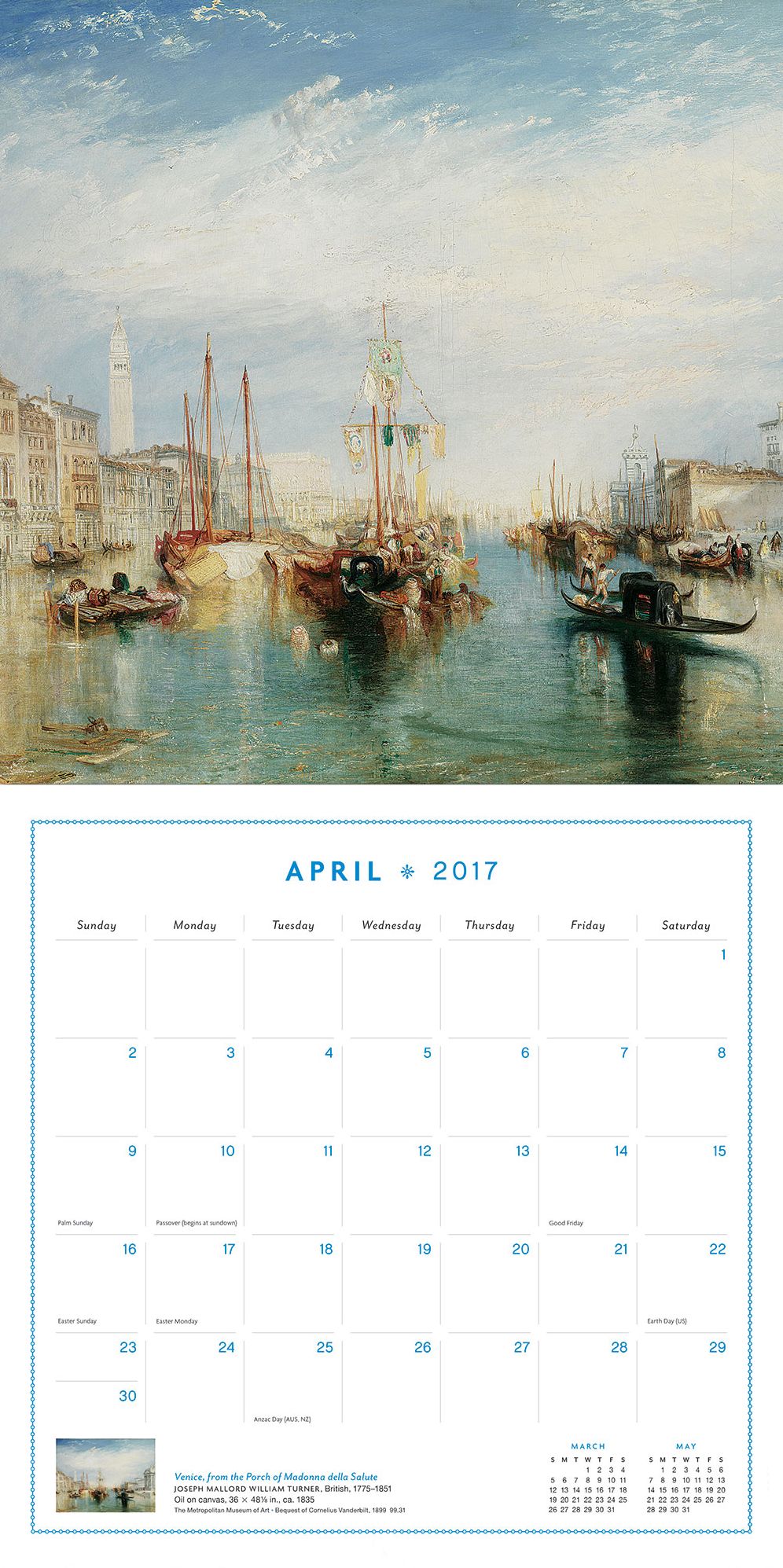 Places in Art 2017 Wall Calendar