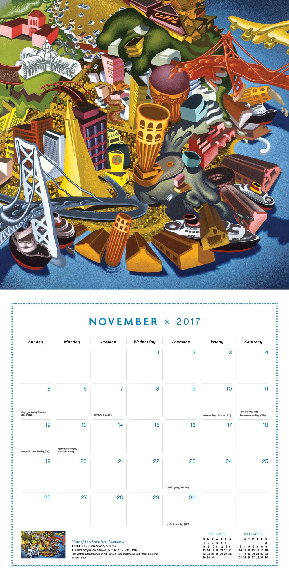 Places in Art 2017 Wall Calendar