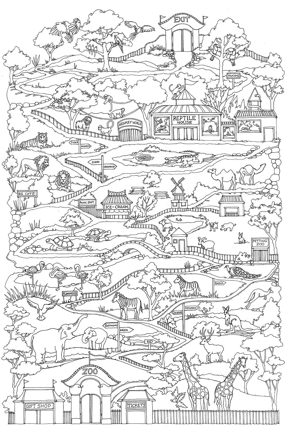 Vertical Worlds (Adult Coloring Book)
