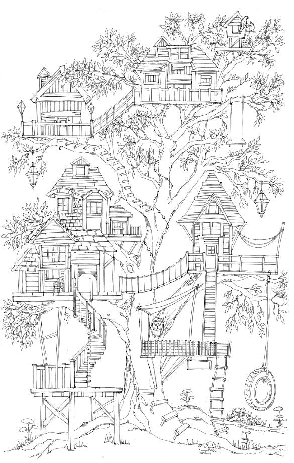 Vertical Worlds (Adult Coloring Book)