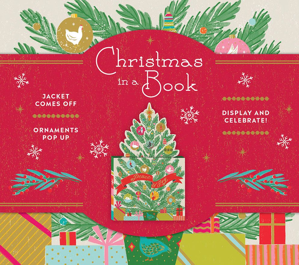 Christmas in a Book : Jacket Comes Off. Ornaments Pop Up. Display and Celebrate!