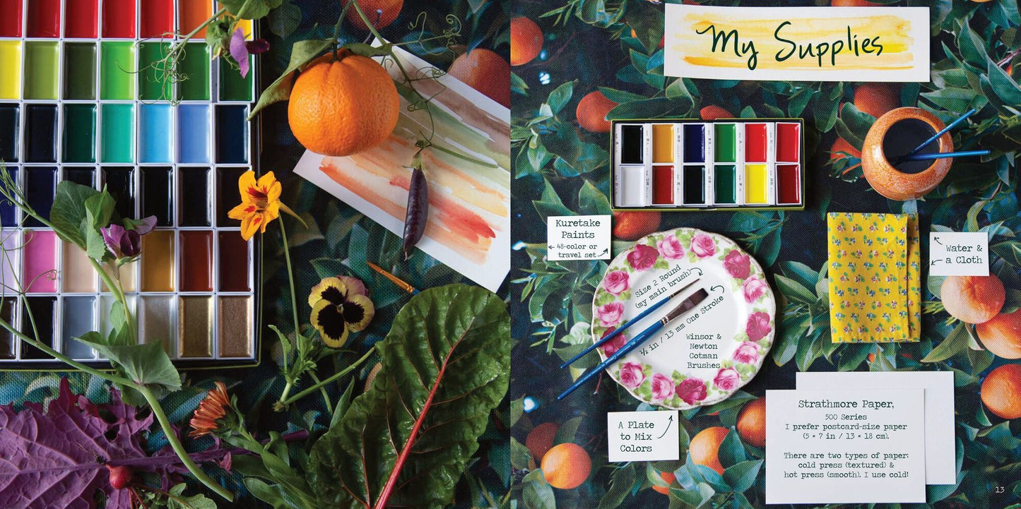 The Watercolor Feast: Learn to Paint Simple Fruits, Vegetables, and Flowers