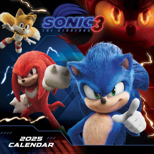 Sonic the Hedgehog 3 Movie Tie-in 2025 Wall Calendar