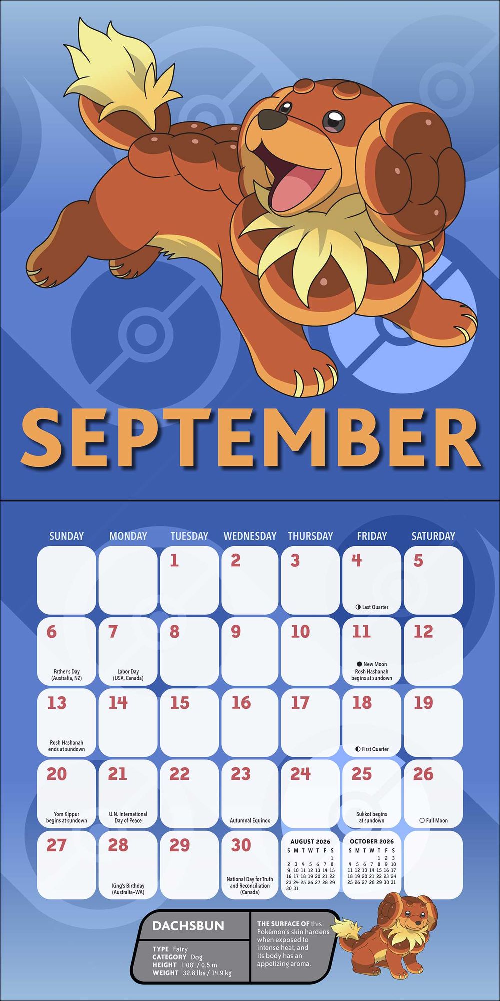 2026 Pokémon Mini Wall Calendar