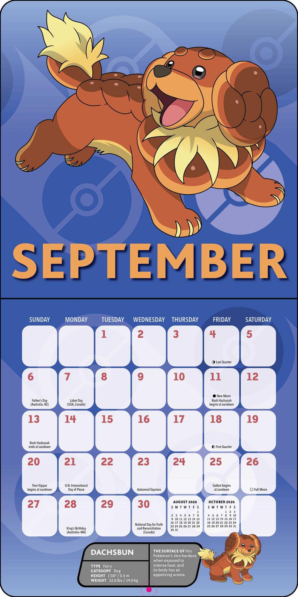 2026 Pokémon Mini Wall Calendar