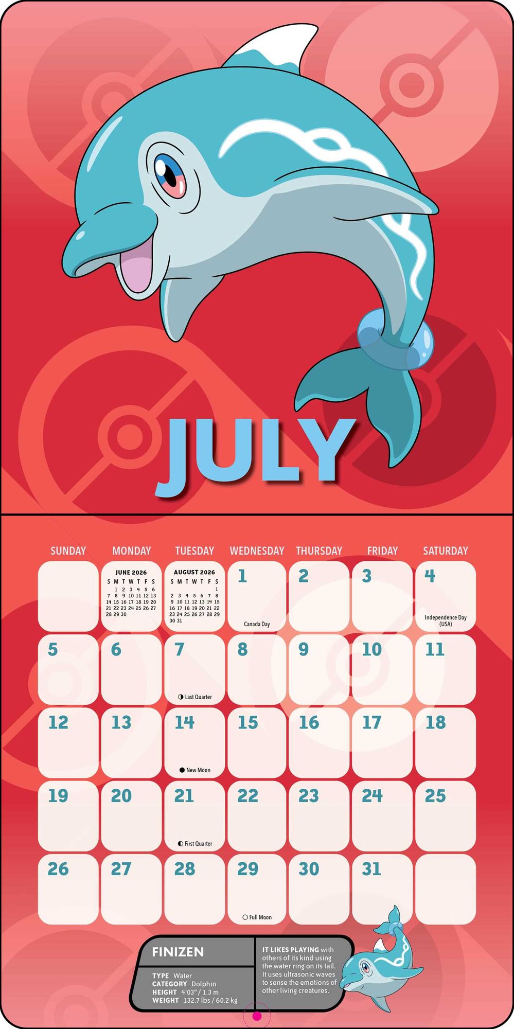 2026 Pokémon Mini Wall Calendar