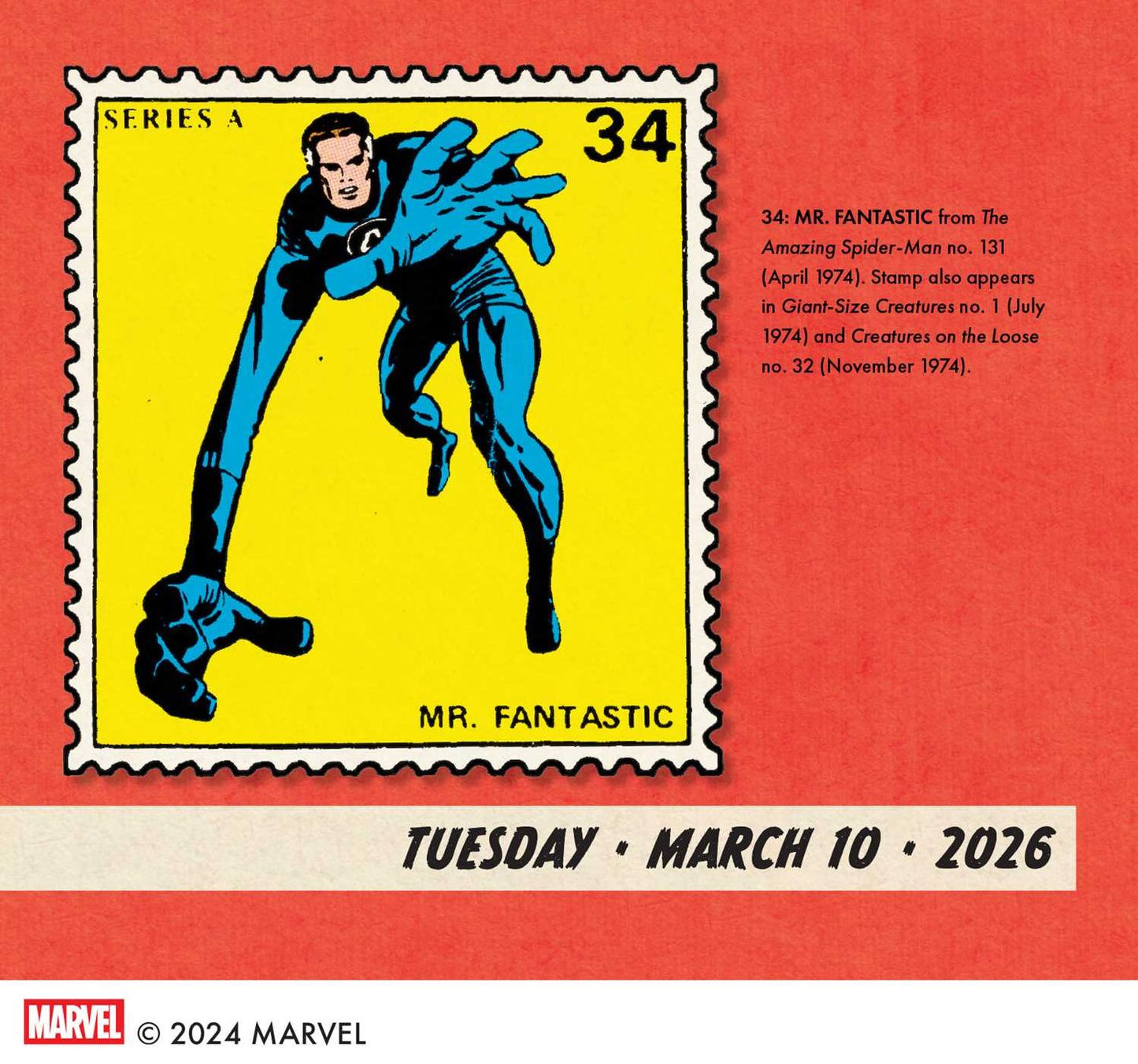 2026 Marvel Value Stamps Day-to-Day Calendar