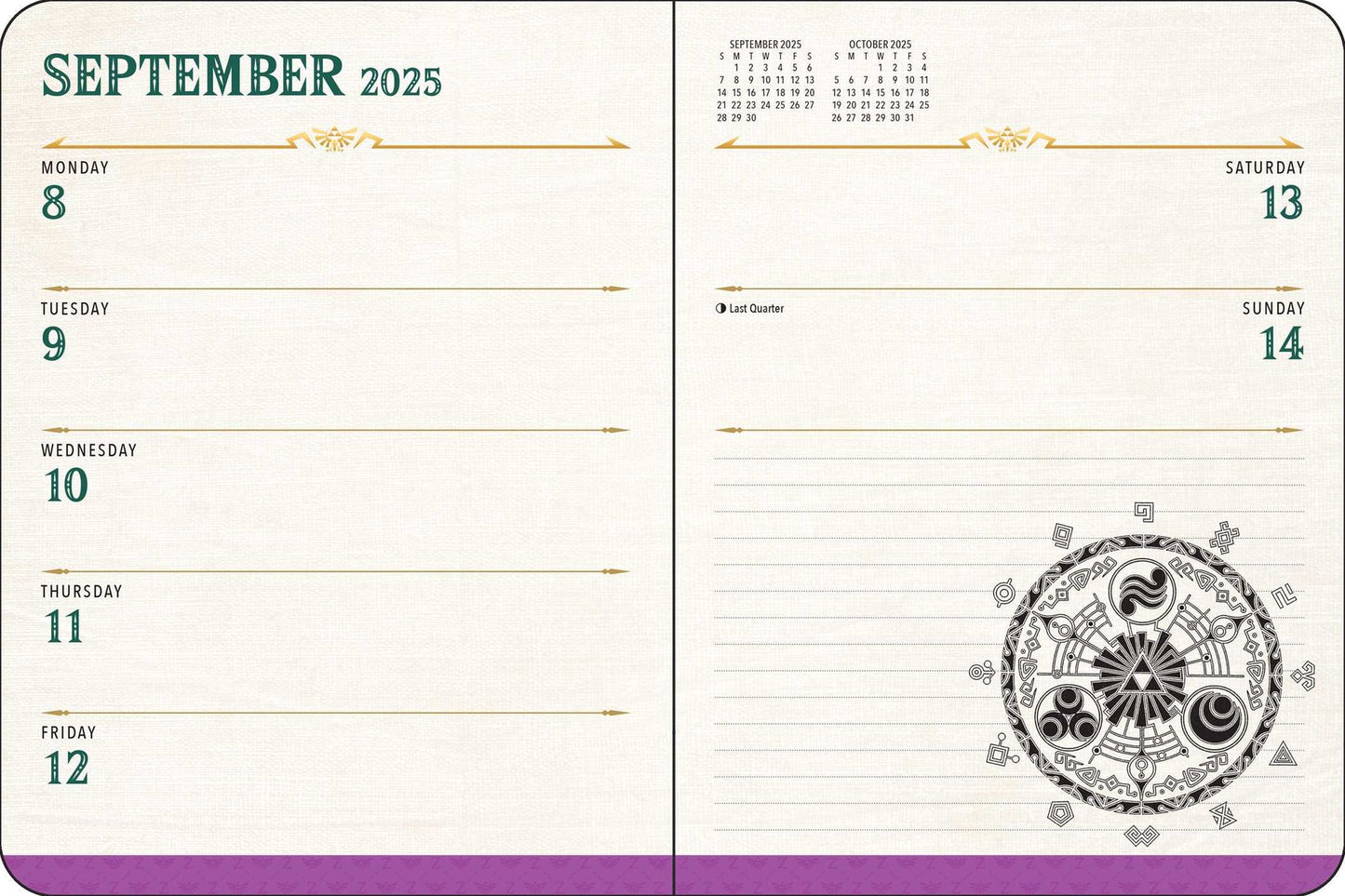 2025-2026 Legend of Zelda 16-Month Weekly/Monthly Planner
