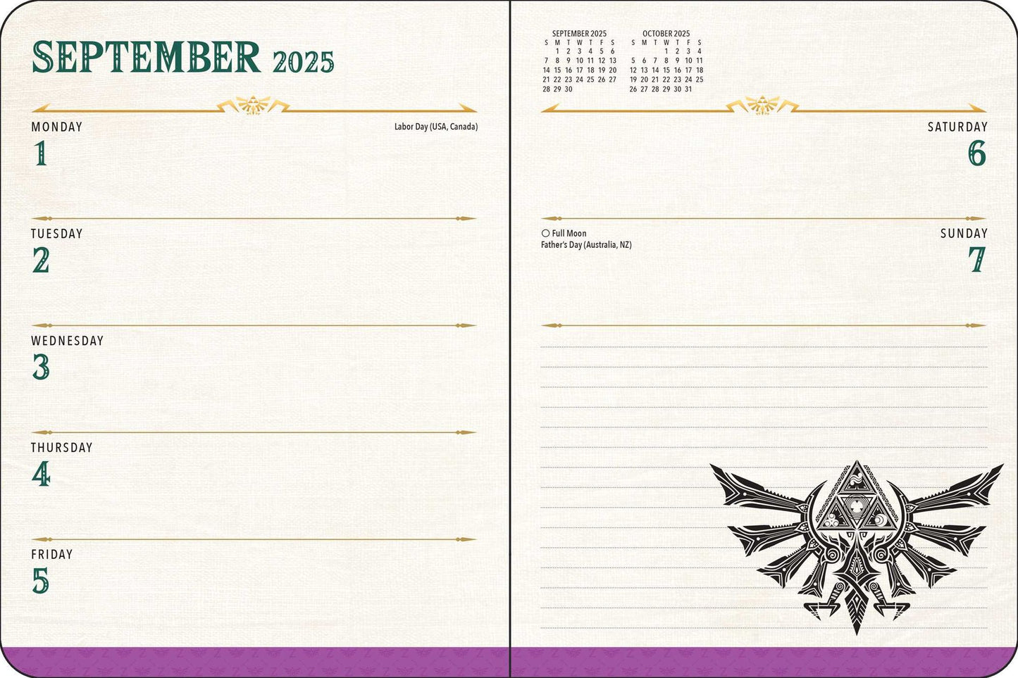 2025-2026 Legend of Zelda 16-Month Weekly/Monthly Planner