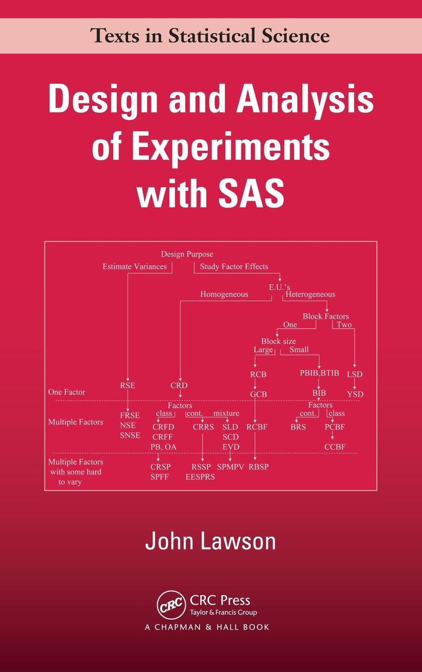 Design and Analysis of Experiments with SAS
