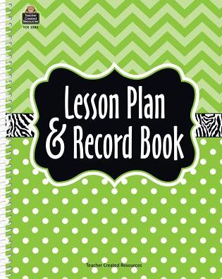 Lime Chevrons and Dots Lesson Plan & Record Book