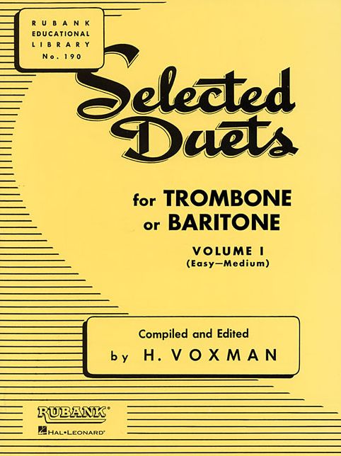 Selected Duets for Trombone or Baritone: Volume 1 - Easy to Medium