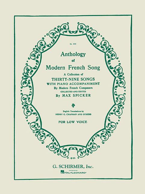 Anthology of Modern French Song (39 Songs): Low Voice