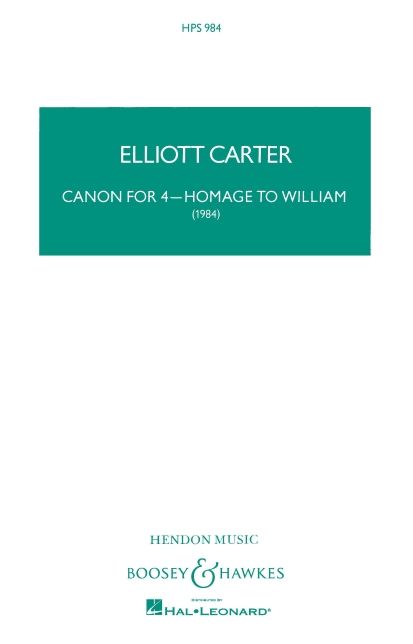 Canon for 4 - Homage to William: for Flute, Bb Bass Clarinet, Violin and Cello