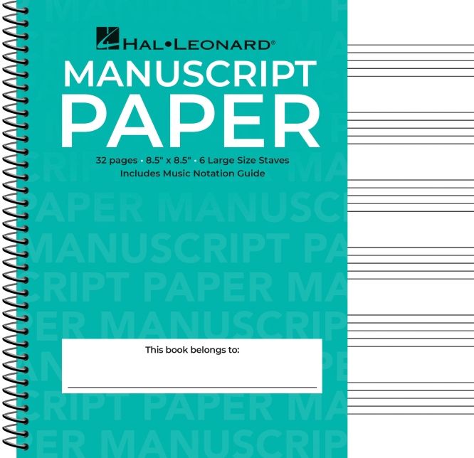 Wide Staff Manuscript Paper (Aqua)