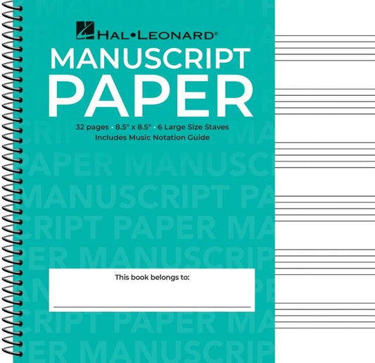 Wide Staff Manuscript Paper (Aqua)