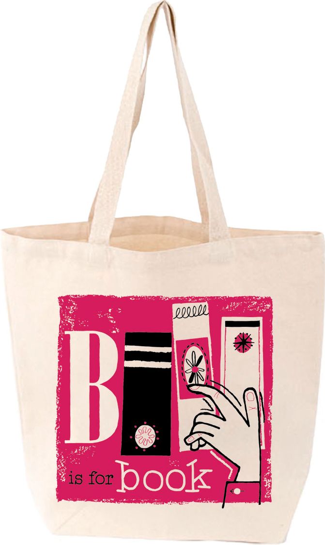 B is for Book Lovelit Canvas Tote