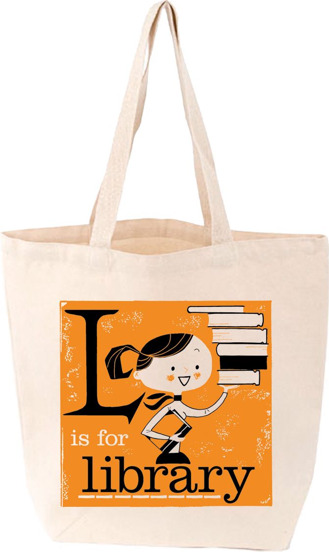 L is for Library Lovelit Canvas Tote