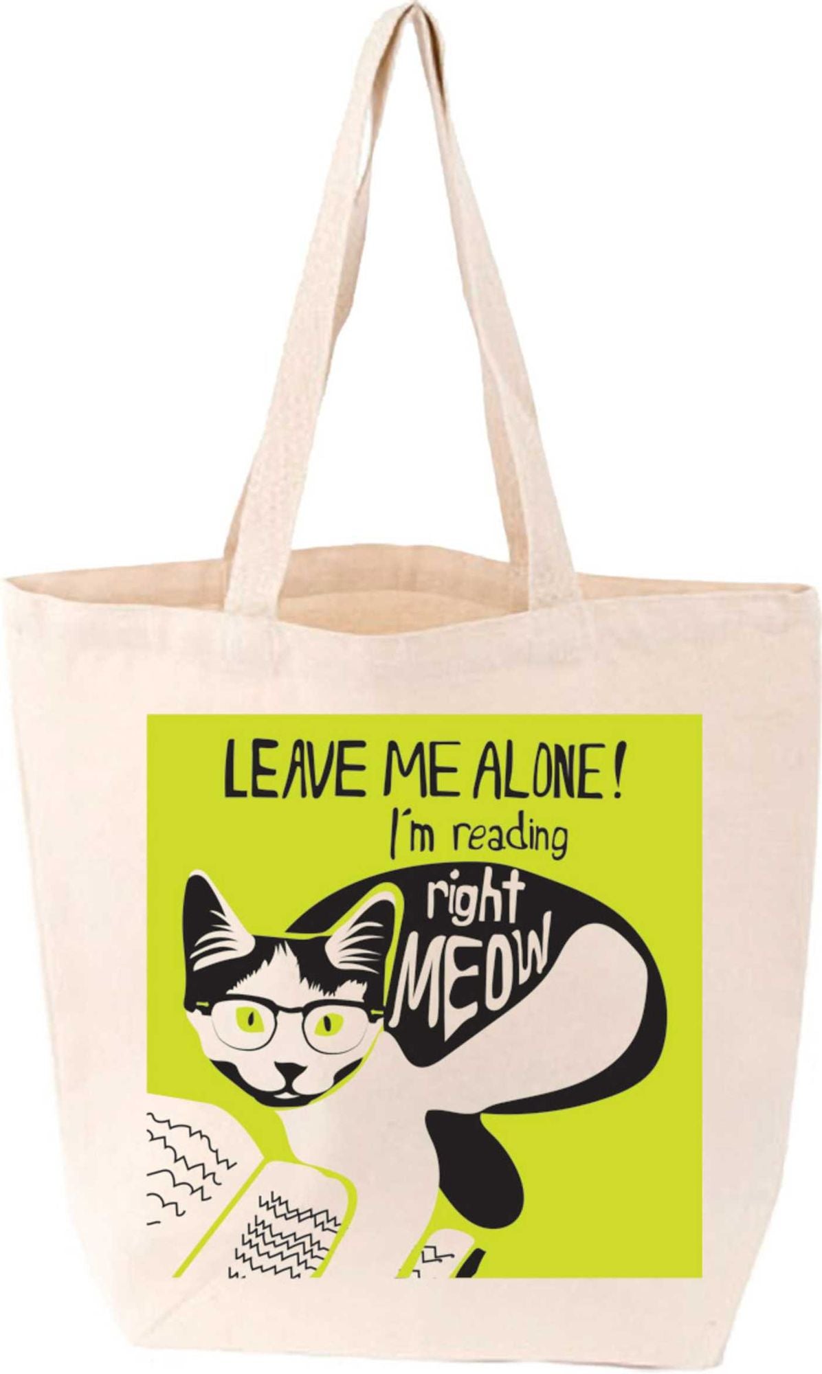 I'm Reading Right Meow Lovelit Canvas Tote