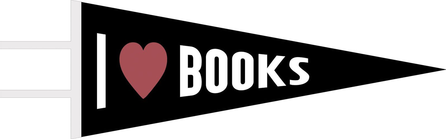 I Heart Books Pennant