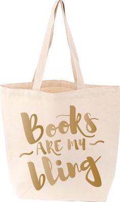 Books Are My Bling Tote (cream)