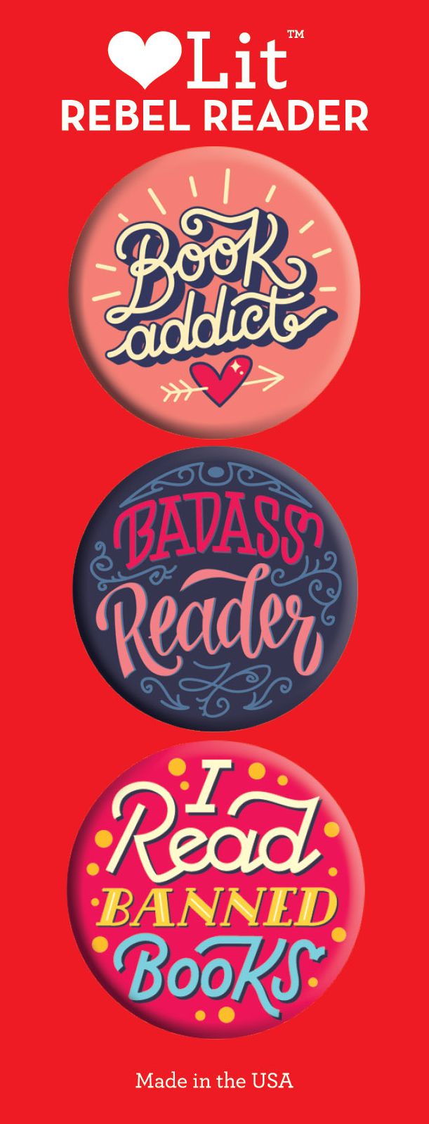 Rebel Reader Button Assortment