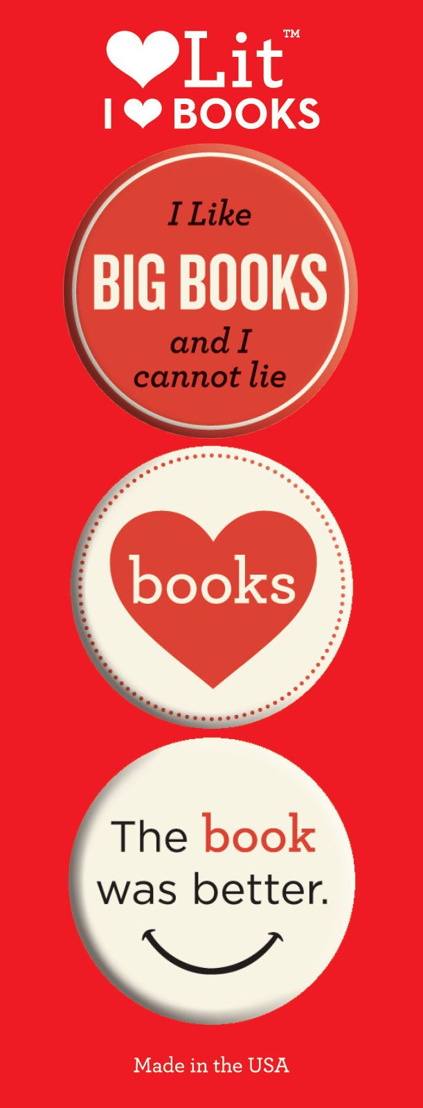 I (Heart) Books Button Assortment