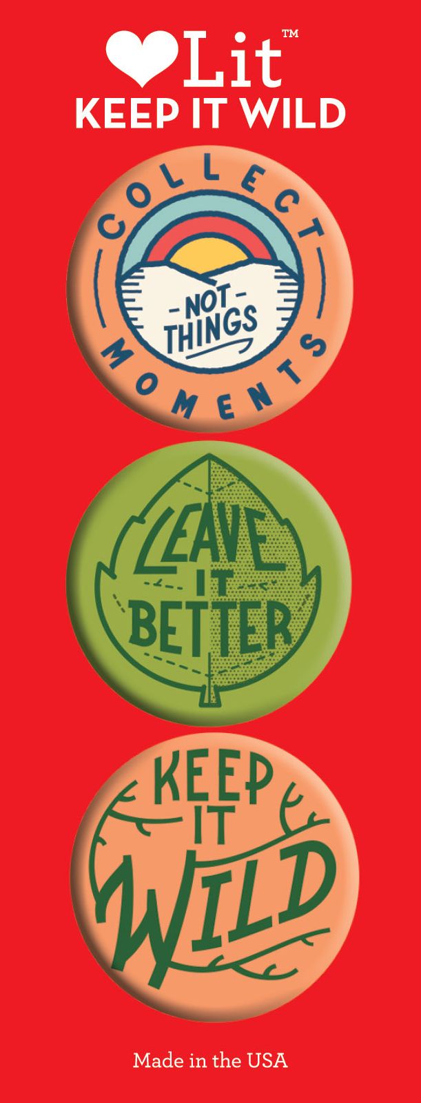 Keep It Wild 3-Button Assortment